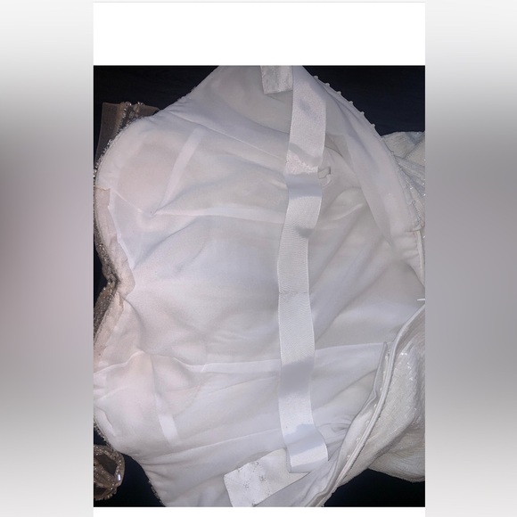 Custom Couture Walter Mikael Elegant White Sequin Strapless Evening Gown - Picture 13 of 16